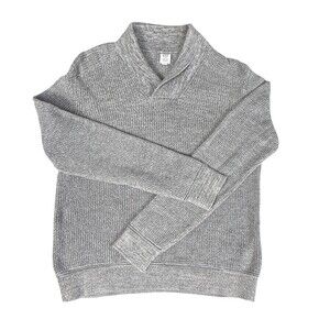 GAP for Good Men's Shawl Collar Textured Knit Cotton Sweater Gray Size L